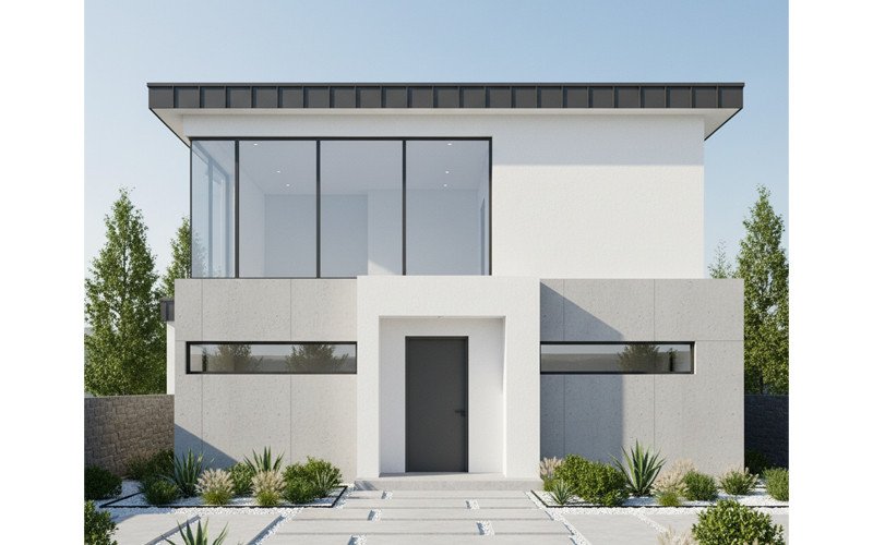 Chic Minimalist Front Elevation Ideas for Small Houses